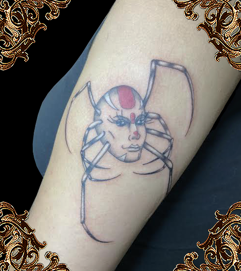 She spider black widow tattoo from tattoo flash sheet